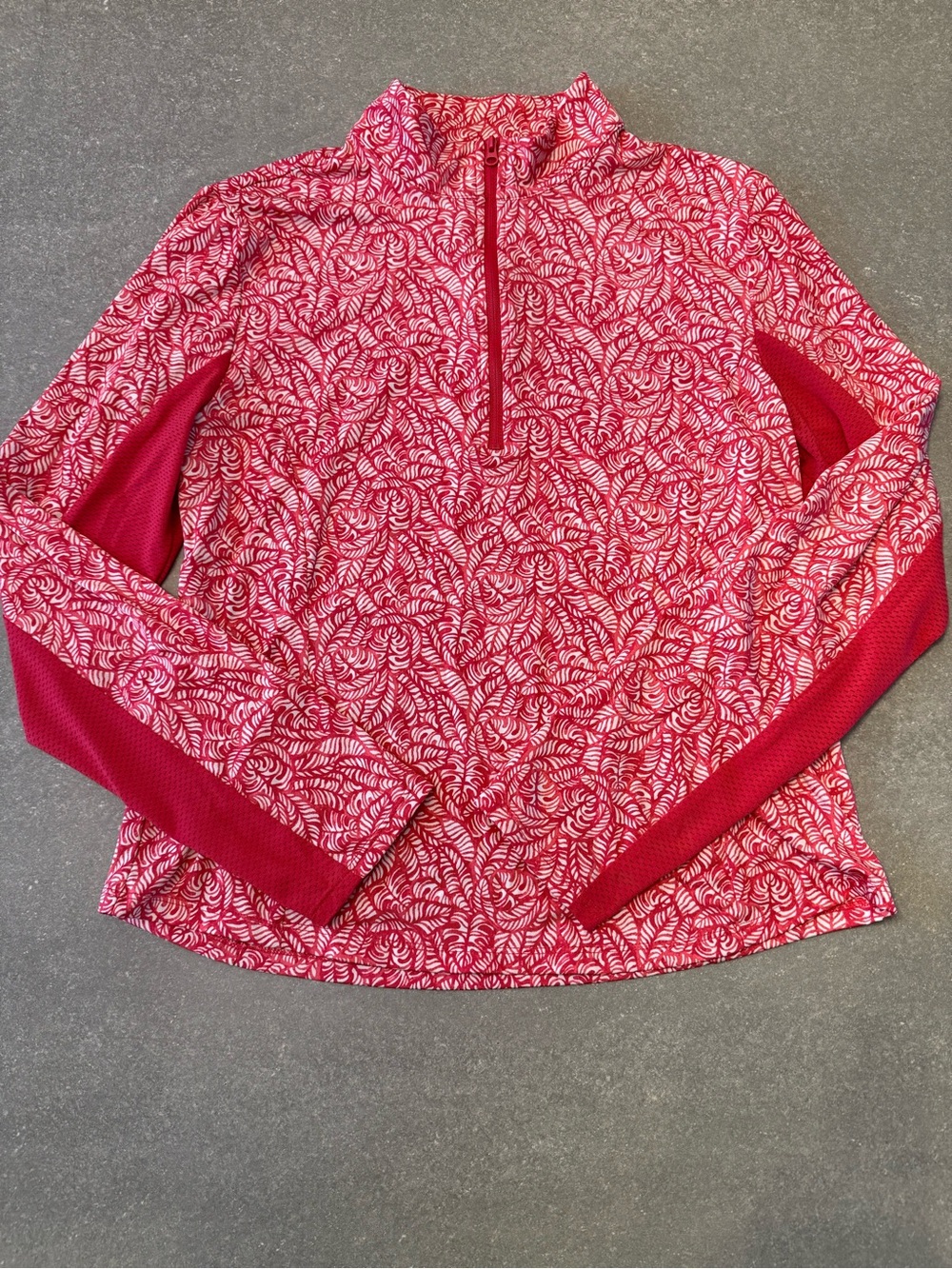 Tommy Bahama Pink Floral-Leaf Quarter-Zip Pullover